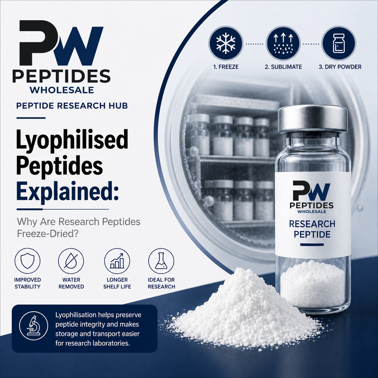 Lyophilised Peptides Explained: Why Are Research Peptides Freeze-Dried?
