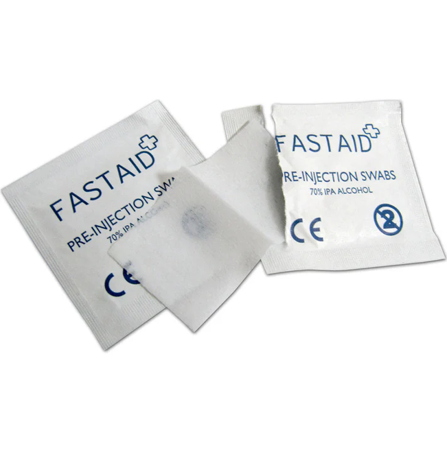 FastAid 70% IPA Alcohol Pre-Injection Swabs