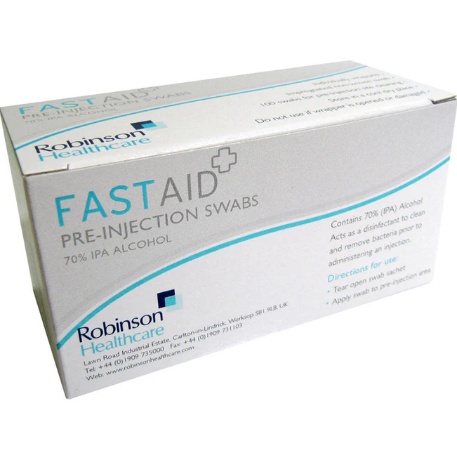FastAid 70% IPA Alcohol Pre-Injection Swabs